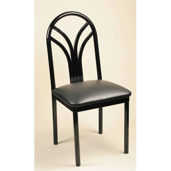 Alston Quality Alston Quality 190 BLK-Blue Ridge Lily Metal Side Chair With Upholstered Seat Black Frame 190 BLK/Blue Ridge